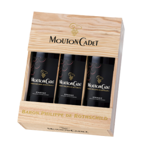 Mouton Cadet Rouge 2022 Coffret Bois 3 bouteilles