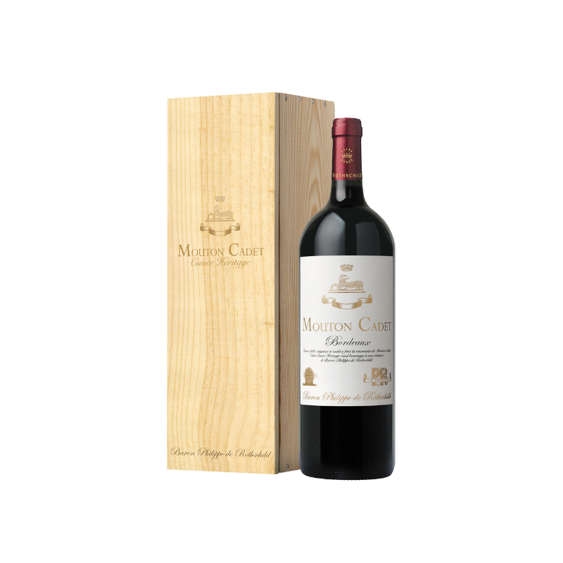 Magnum de Mouton Cadet Cuvée Héritage 2022 - Coffret Bois avec glissière