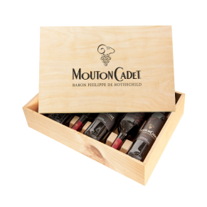 Caisse Bois 6 bouteilles Mouton Cadet Rouge